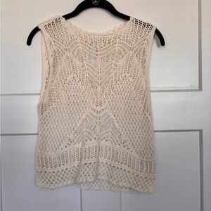Cream Crochet Sleeveless Top